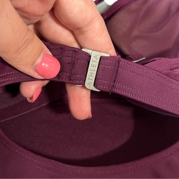 NWOT Athleta Purple Smocked Quick Dri Tankini Swim Top - Picture 4 of 7